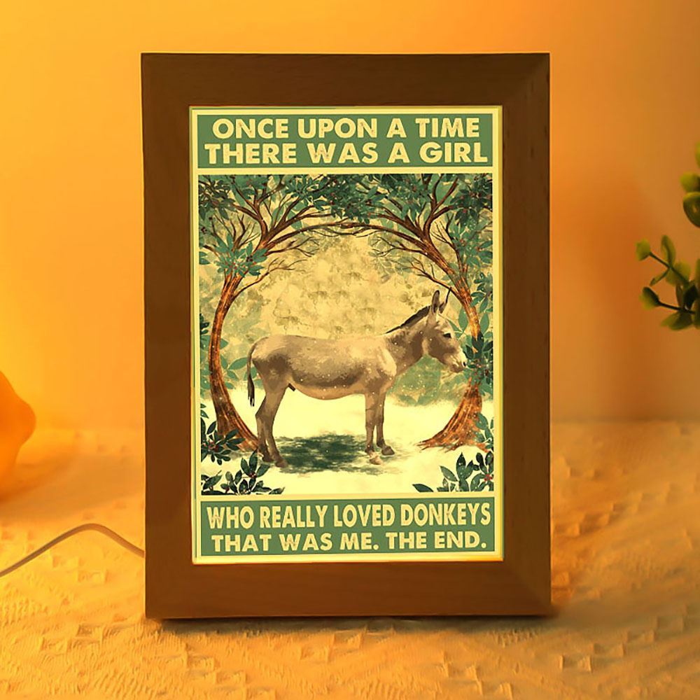 Once Upon A Time There Was A Girl Who Really Loved Donkey Frame Lamp, Mother's Day Night Light, Best Mom Ever, Gift For Mom