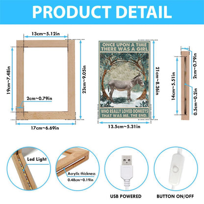 Once Upon A Time There Was A Girl Who Really Loved Donkey Frame Lamp, Mother's Day Night Light, Best Mom Ever, Gift For Mom