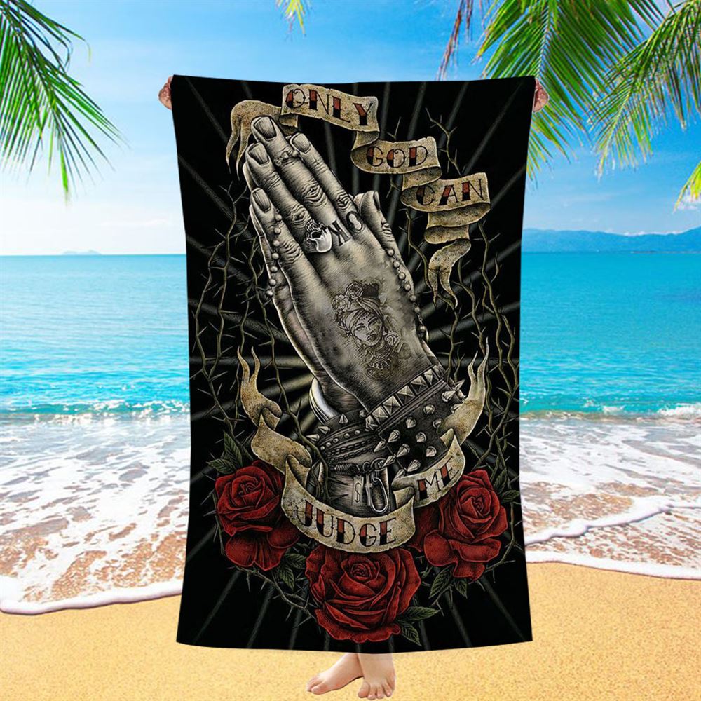 Only God Can Judge Me Beach Towel - Christian Beach Towel - Religious Beach Towel