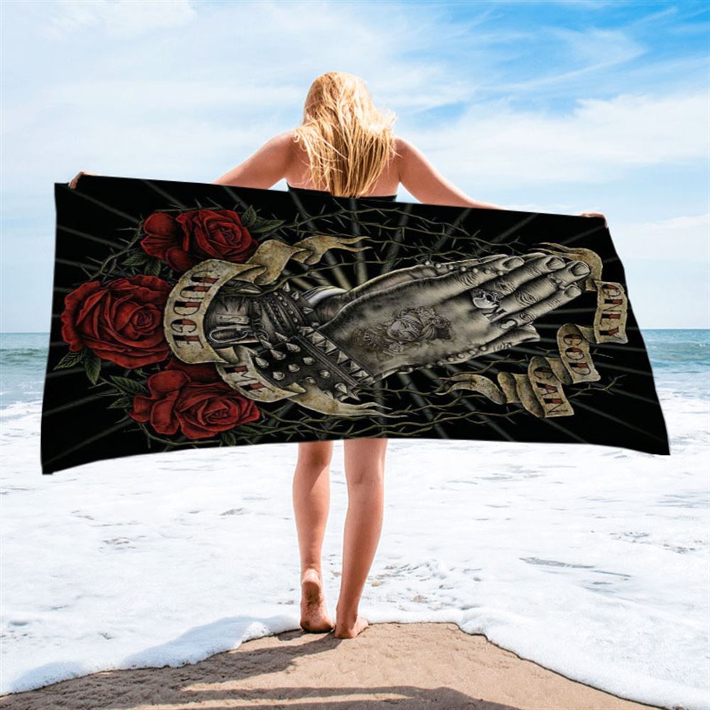 Only God Can Judge Me Beach Towel - Christian Beach Towel - Religious Beach Towel
