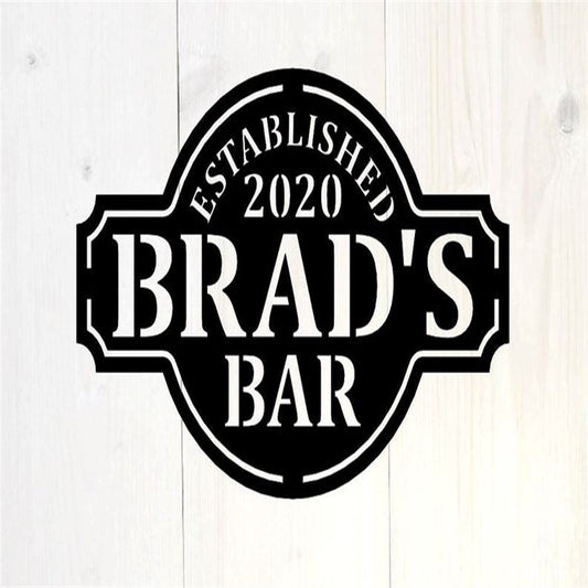 Personalized Vintage Metal Bar Sign, Established Wall Decor, Bar Sign, Lounge Tap, Decoration Patio Sign, Pool Side Decor