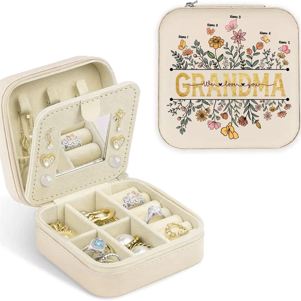 Personalised Grandma We Love You Jewelry Box, Gift For Mother's Day, Mother's Day Jewelry Case