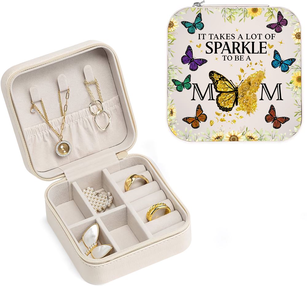 Personalised It Takes A Lot Of Sparkle To Be A Mom Jewelry Box, Gift For Mother's Day, Mother's Day Jewelry Case