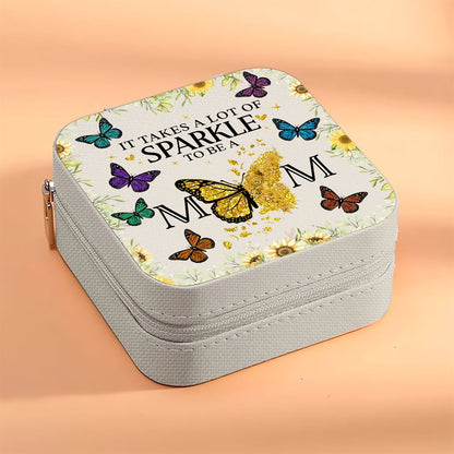 Personalised It Takes A Lot Of Sparkle To Be A Mom Jewelry Box, Gift For Mother's Day, Mother's Day Jewelry Case