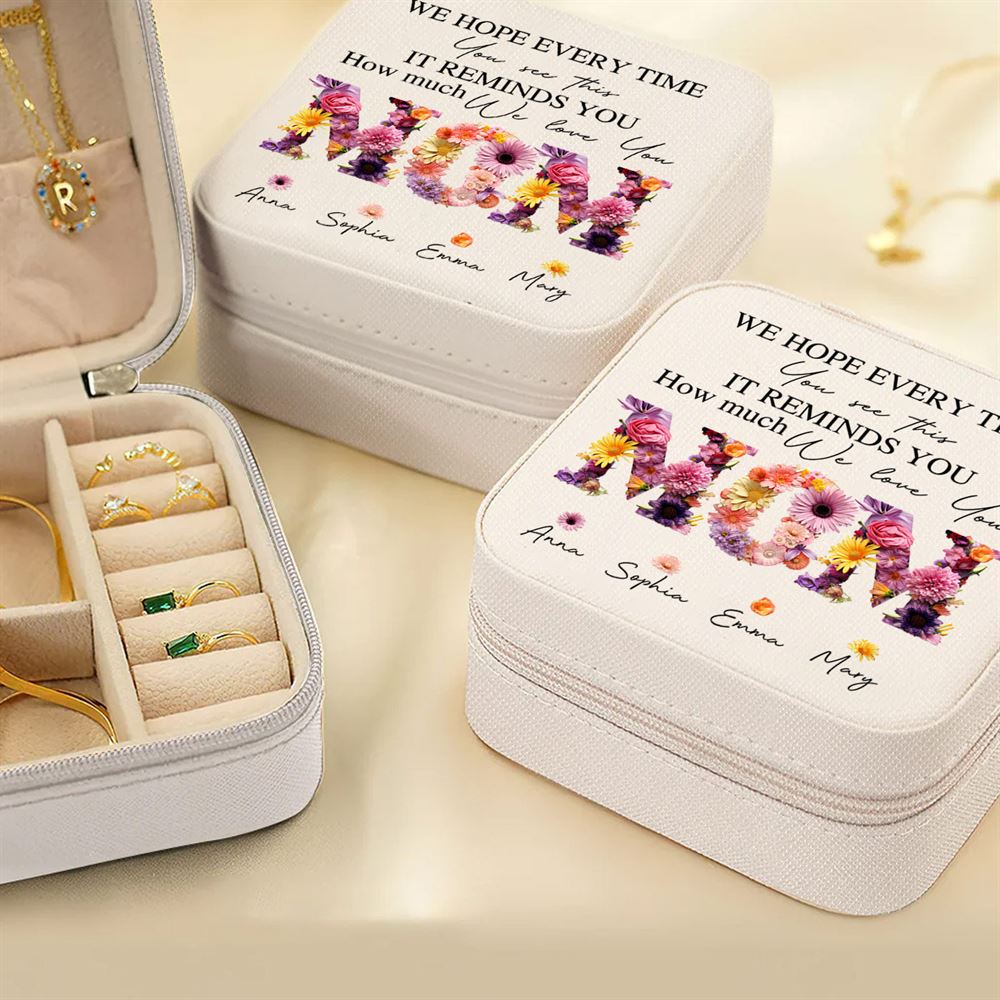 Personalised Mom How Much We Love You Jewelry Box, Gift For Mother's Day, Mother's Day Jewelry Case