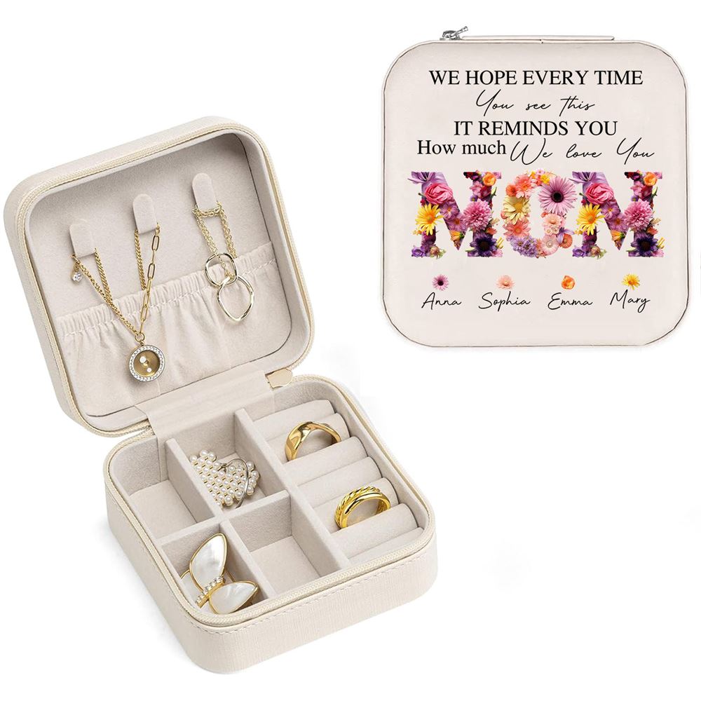 Personalised Mom How Much We Love You Jewelry Box, Gift For Mother's Day, Mother's Day Jewelry Case