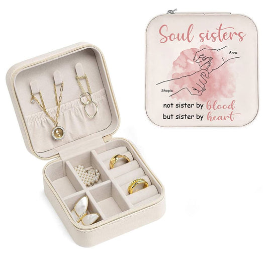 Personalised Soul Sisters By Heart Jewelry Box, Gift For Mother's Day, Mother's Day Jewelry Case