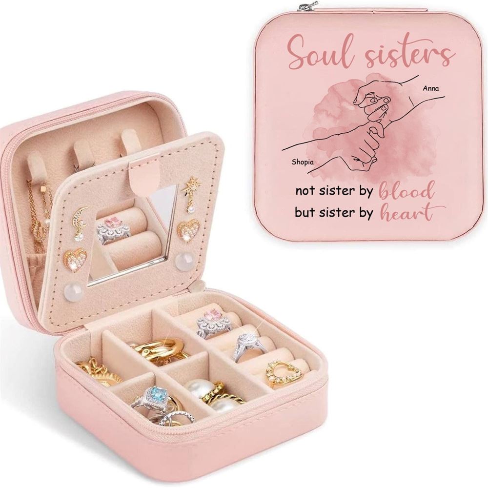Personalised Soul Sisters By Heart Jewelry Box, Gift For Mother's Day, Mother's Day Jewelry Case