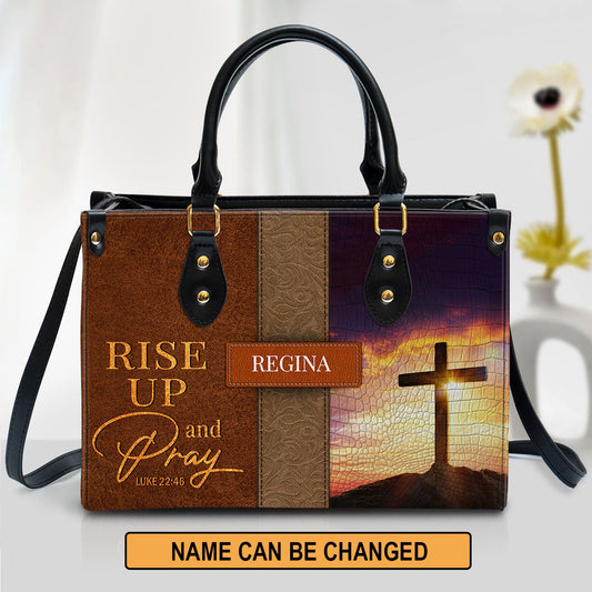 Personalized Leather Bag For Women, Rise Up And Pray Leather Bag Leather Bag, Christian Gifts For Women