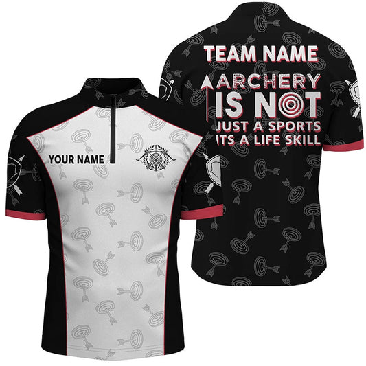 Personalized Archery Is Not Just A Sports Its A Life Skill Archery Quarter-Zip Shirts For Men, Archery Team Shirts, Custom Archery Shirts