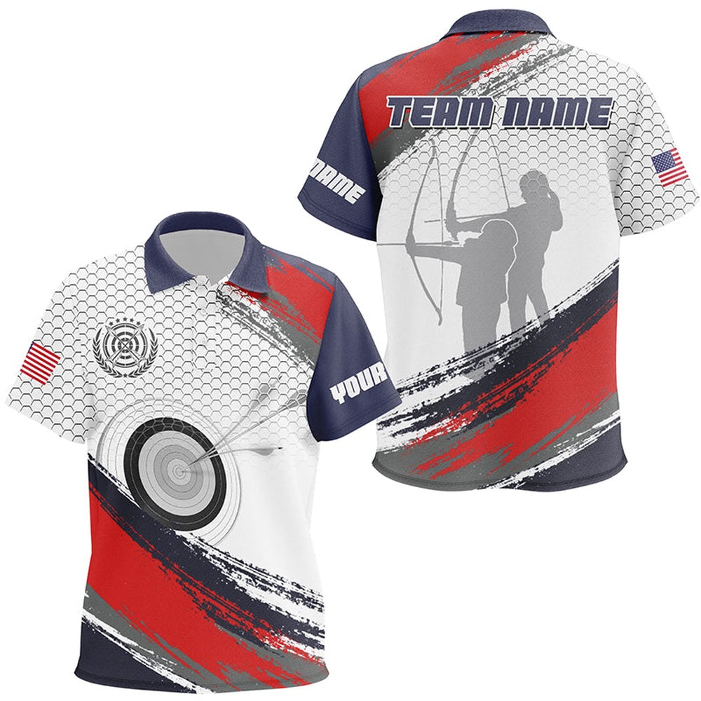Personalized Archery Jersey Target Full Printing Polo Shirts Custom Archery Player Shirts, Archery Team Shirts, Custom Archery Shirts