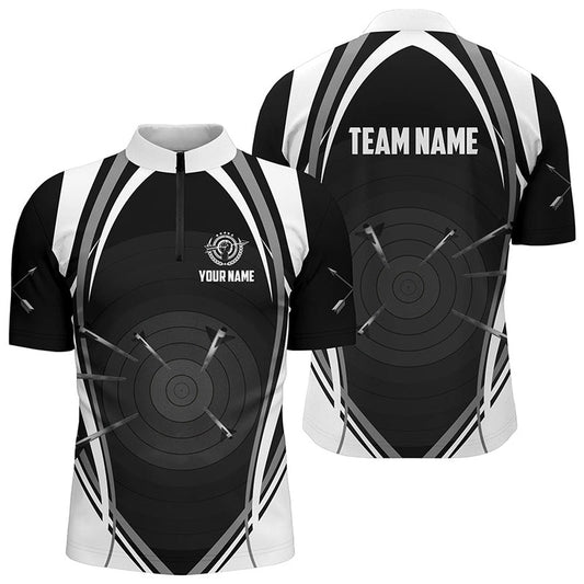 Personalized Archery Target And Arrows Men Quarter-Zip Shirts Custom Archery Jerseys, Archery Team Shirts, Custom Archery Shirts