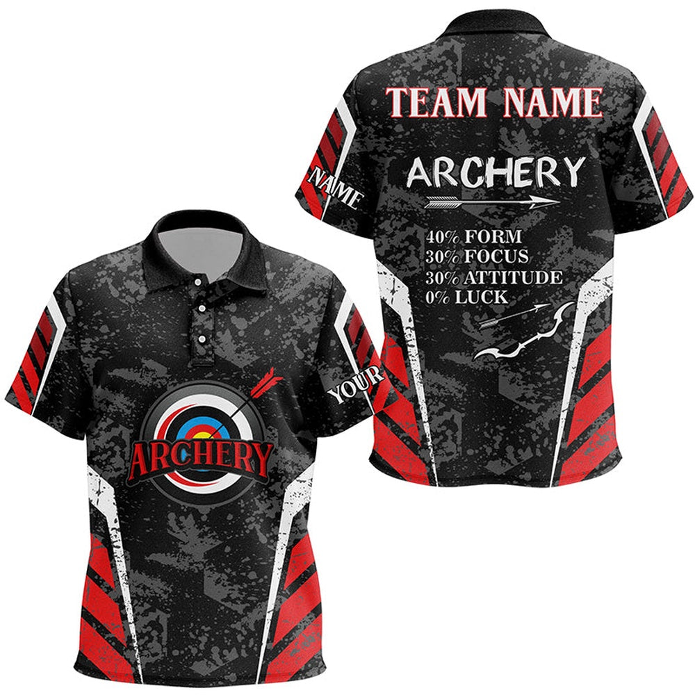 Personalized Archery Target Vintage Style Polo Shirts Custom Funny Archery Jersey Shirts, Archery Team Shirts, Custom Archery Shirts