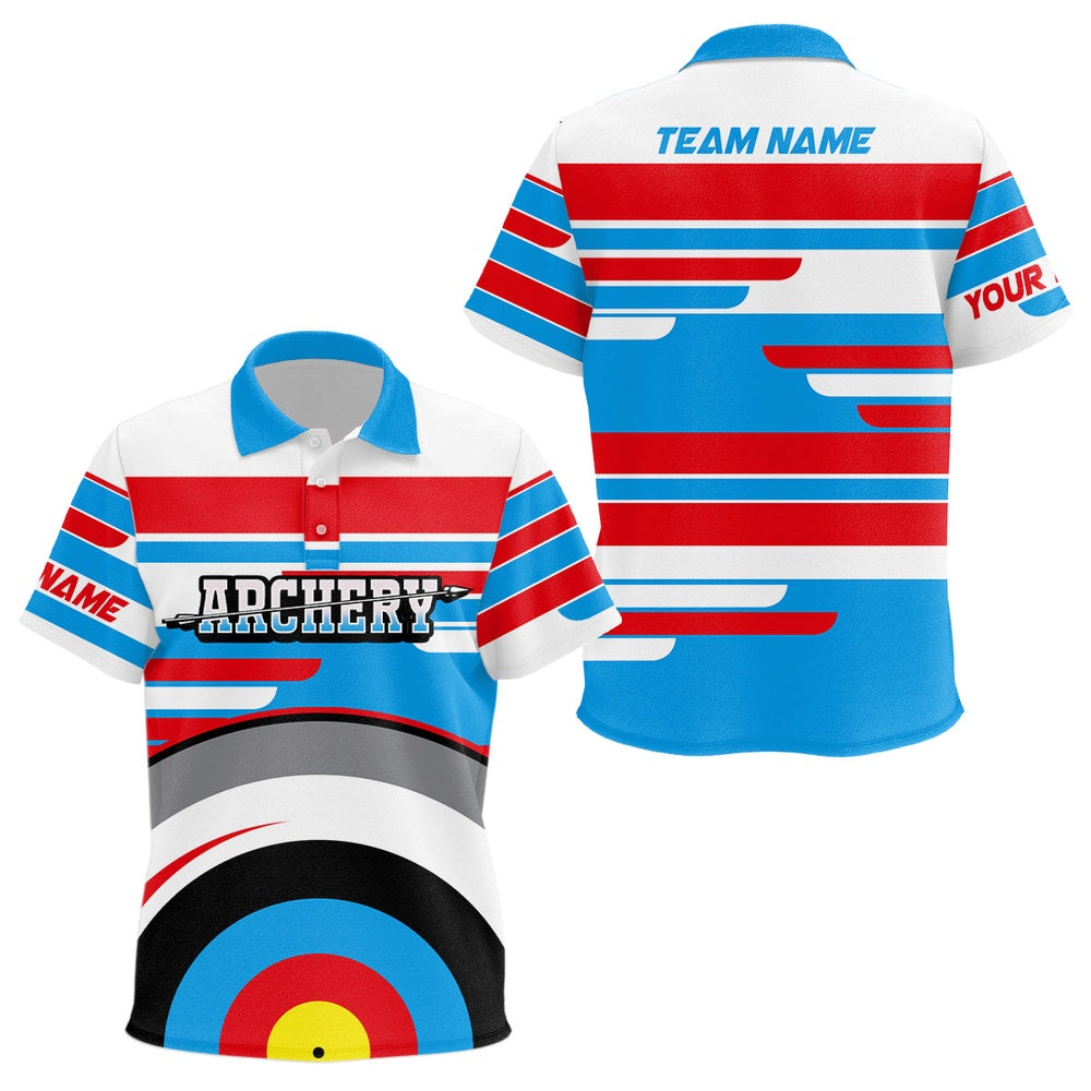 Personalized Archery Targets Polo Shirts Custom Unique Archery Game Shirts For Team, Archery Team Shirts, Custom Archery Shirts