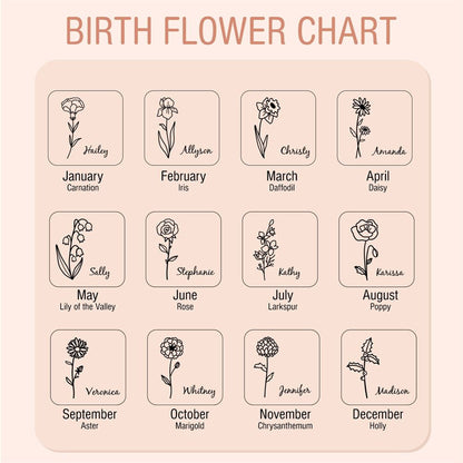 Personalized Birth Flower Jewelry Box, Custom Month Flower Jewelry Case, Girl Jewelry Box, Mother's Day Jewelry Case