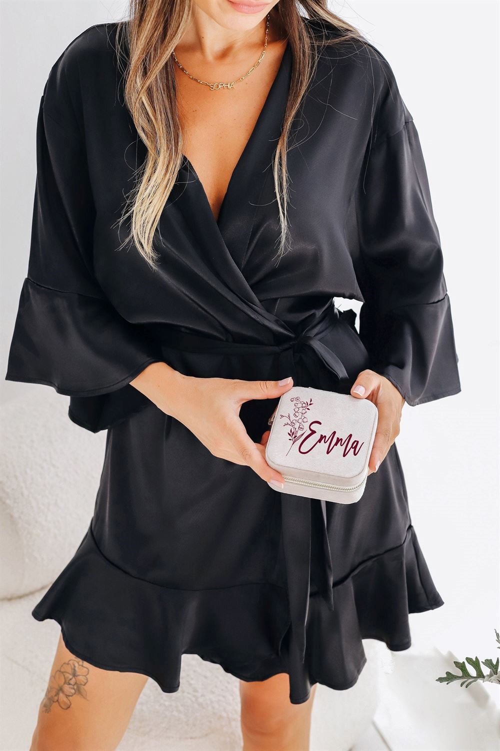 Personalized Birth Flower Jewelry Box, Mother's Day Jewelry Case