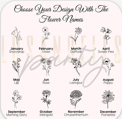 Personalized Birth Flower Jewelry Box, Mother's Day Jewelry Case