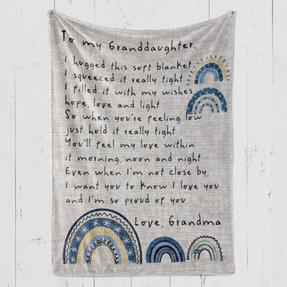 Personalized Blanket Gift For Granddaughter, Birthday Gifts For Granddaughter, I Hugged This Blanket, Christmas Blanket