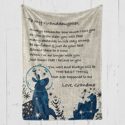 Personalized Blanket Gift For Granddaughter, Sweet Gifts For Granddaughter, I Love You Blanket, Christmas Blanket