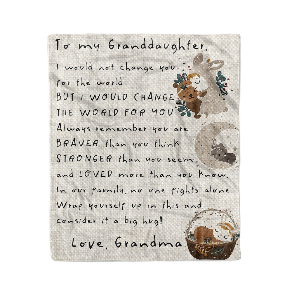 Personalized Blanket Gift For Granddaughter, Sweet Gifts For Granddaughter, Not Change You Blanket, Christmas Blanket