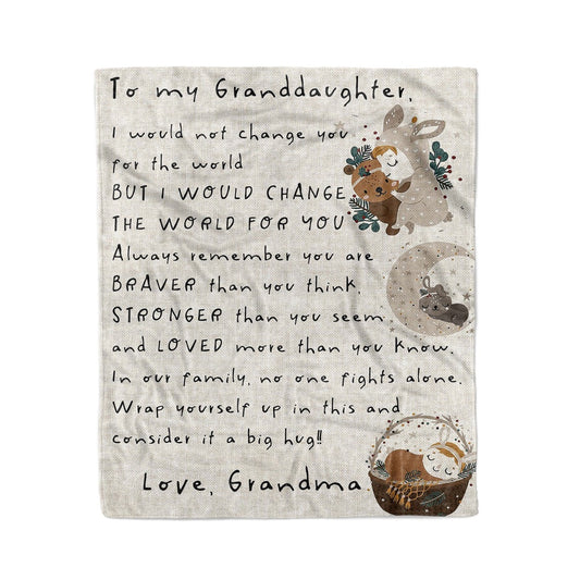 Personalized Blanket Gift For Granddaughter, Sweet Gifts For Granddaughter, Not Change You Blanket, Christmas Blanket