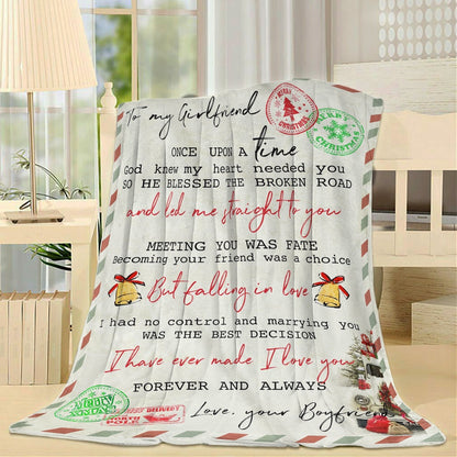 Personalized Blanket Gift For Her, Gift For Girlfriend, Christmas Gifts For Her, My Heart Needed You Blanket, Christmas Blanket