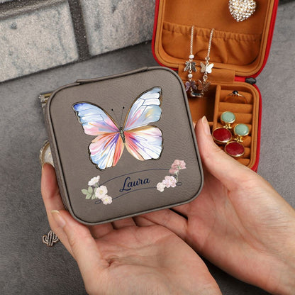 Personalized Butterfly Jewelry Holder, Custom Name Jewelry Box, Mother's Day Jewelry Case