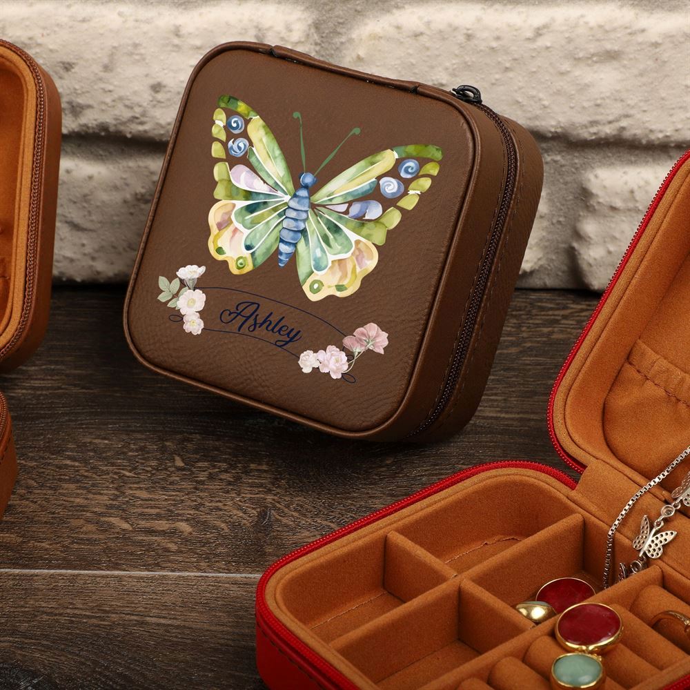 Personalized Butterfly Jewelry Holder, Custom Name Jewelry Box, Mother's Day Jewelry Case