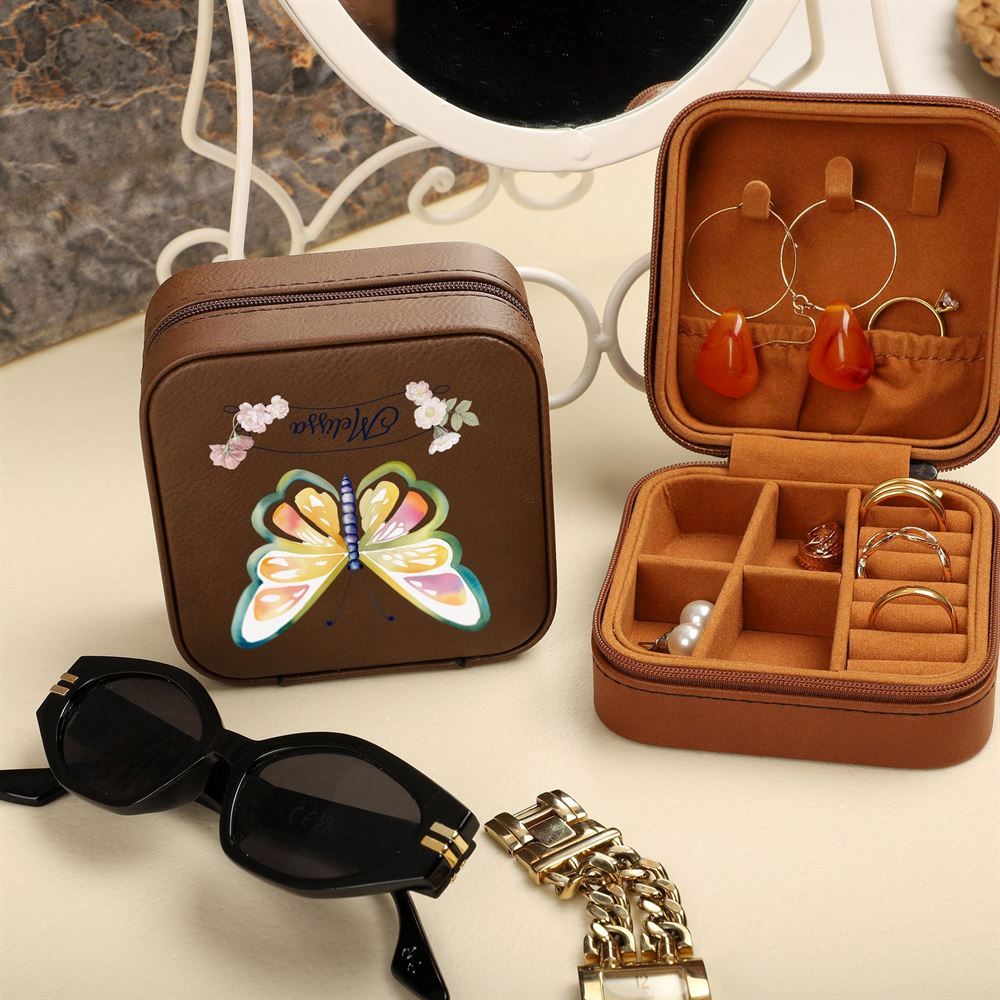 Personalized Butterfly Jewelry Holder, Custom Name Jewelry Box, Mother's Day Jewelry Case