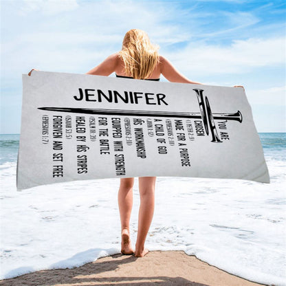 Personalized Chosen Made For A Purpose Child Of God Beach Towel - Inspirational Beach Towel - Christian Beach Towel