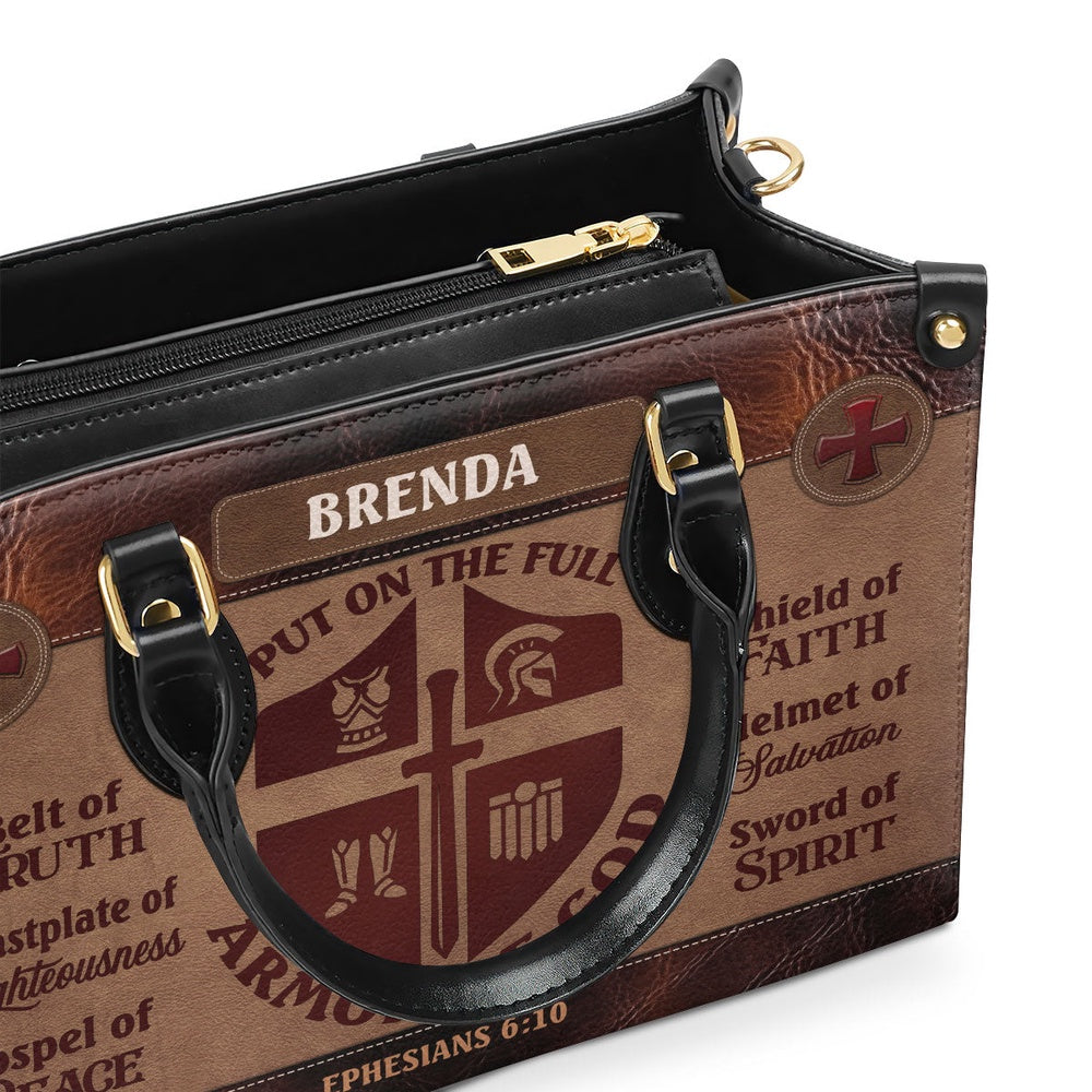 Personalized Christian Leather Bag, Armor Of God Leather Handbag, Faith Handbag