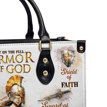 Personalized Christian Leather Bag, Armor Of God Leather Handbags, Faith Handbag