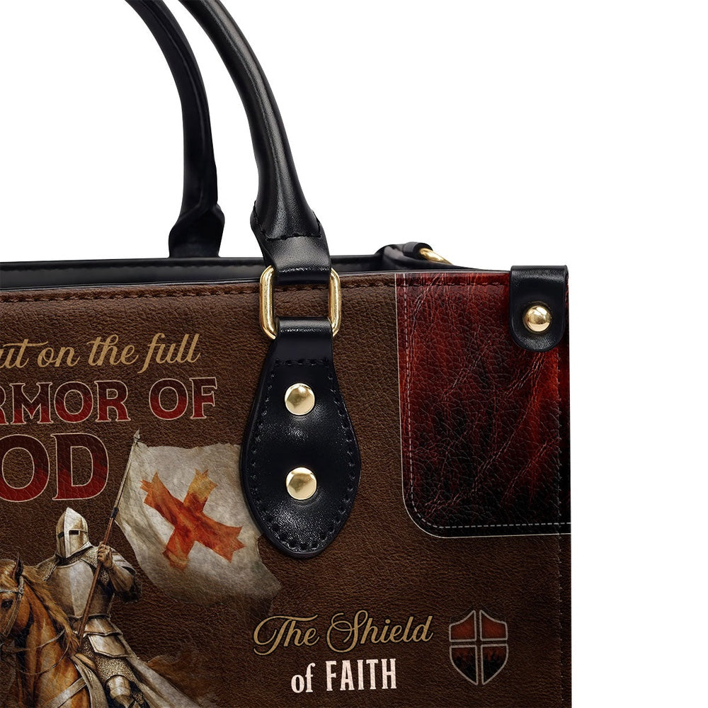 Personalized Christian Leather Bag, Armor Of God The Breastplate Of Righteousness Leather Handbag, Faith Handbag