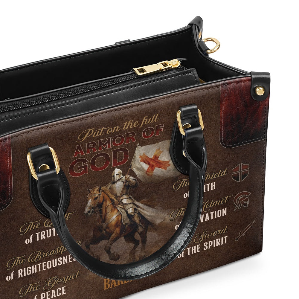 Personalized Christian Leather Bag, Armor Of God The Breastplate Of Righteousness Leather Handbag, Faith Handbag