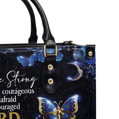 Personalized Christian Leather Bag, Be Strong And Courageous Leather Handbag, Faith Handbag