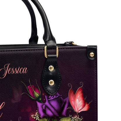 Personalized Christian Leather Bag, Blessed Are The Pure In Heart For They Shall See God, Faith Handbag