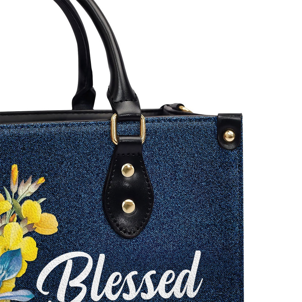 Personalized Christian Leather Bag, Blessed Are The Pure In Heart Matthew 58 Spiritual Leather Handbag, Gifts For Christian Women, Faith Handbag