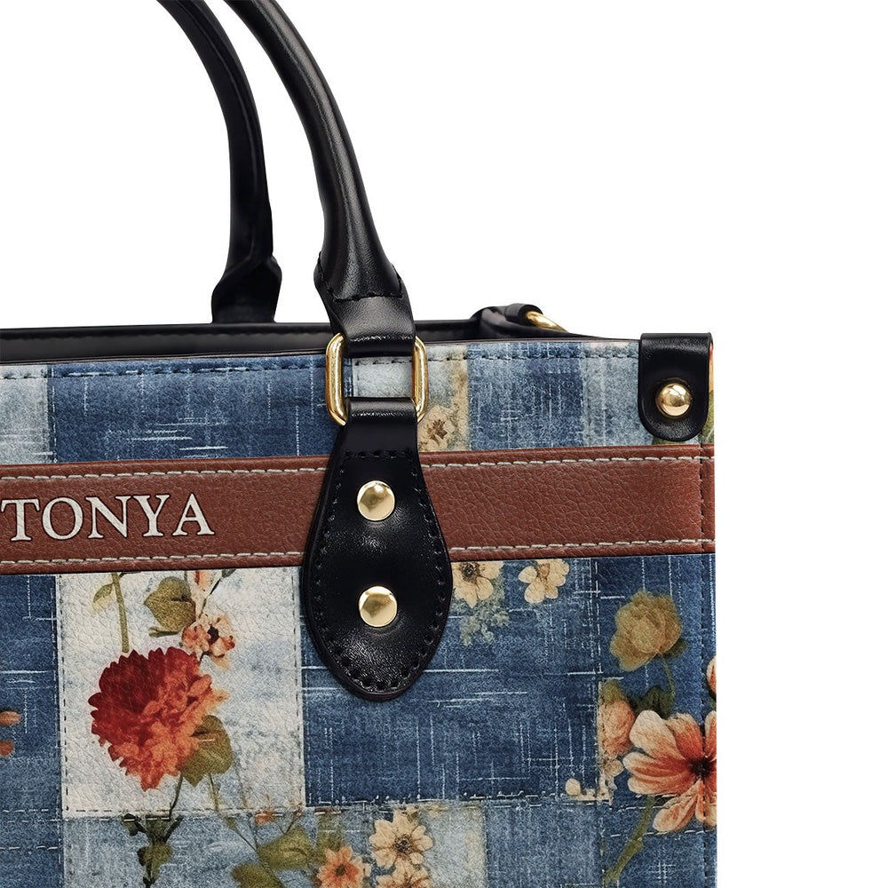 Personalized Christian Leather Bag, Blessed Is The One Leather Handbag, Faith Handbag