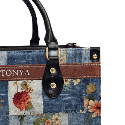 Personalized Christian Leather Bag, Blessed Is The One Leather Handbag, Faith Handbag