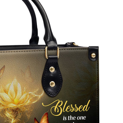 Personalized Christian Leather Bag, Blessed Is The One Who Trusts In The Lord Jeremiah 177 Leather Handbag, Spiritual Gift, Faith Handbag
