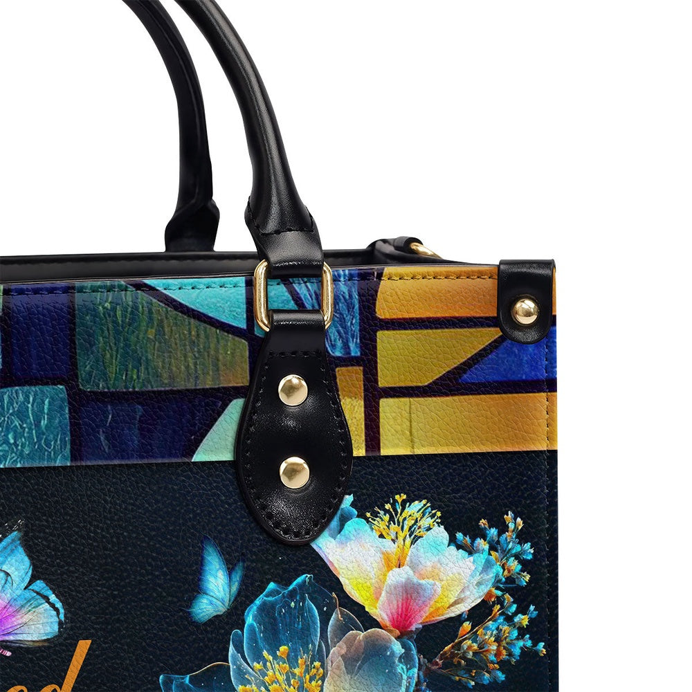 Personalized Christian Leather Bag, Blessed Is The One Who Trusts In The Lord Jeremiah 177 Spiritual Leather Handbag, Faith Handbag