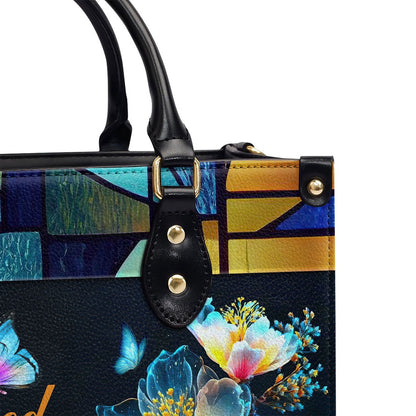 Personalized Christian Leather Bag, Blessed Is The One Who Trusts In The Lord Jeremiah 177 Spiritual Leather Handbag, Faith Handbag