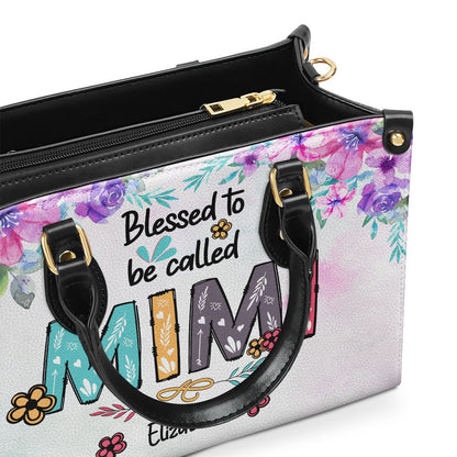Personalized Christian Leather Bag, Blessed NanaGrandma Personalized Leather Handbag, Faith Handbag