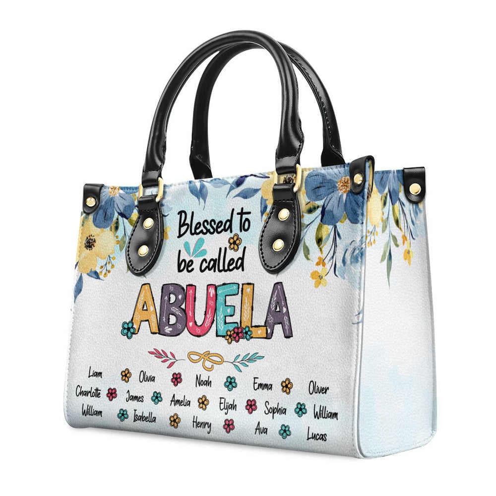 Personalized Christian Leather Bag, Blessed NanaGrandma Personalized Leather Handbag, Faith Handbag