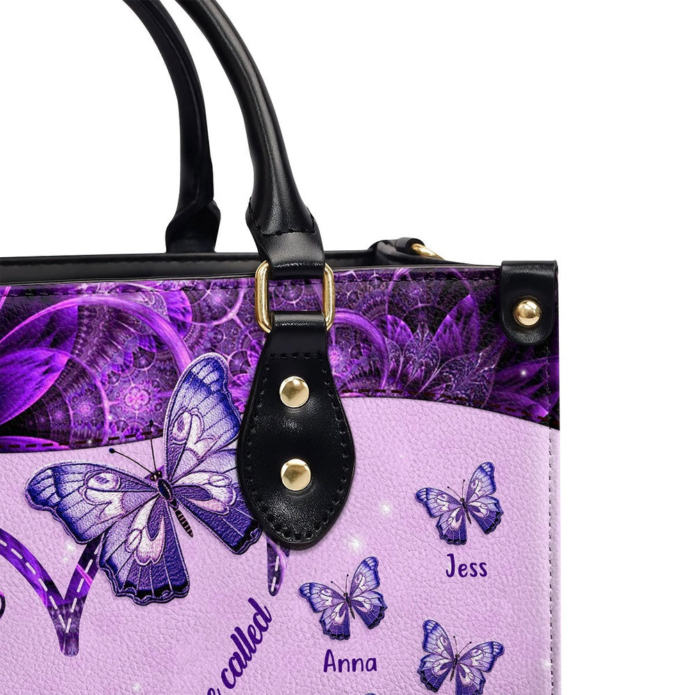 Personalized Christian Leather Bag, Blessed To Be Called Grandma Leather Handbag, Faith Handbag