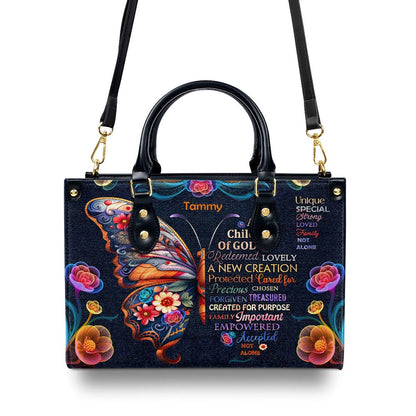 Personalized Christian Leather Bag, Child Of God Leather Handbag, Faith Handbag