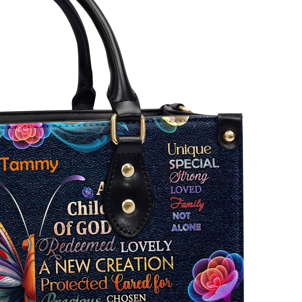 Personalized Christian Leather Bag, Child Of God Leather Handbag, Faith Handbag