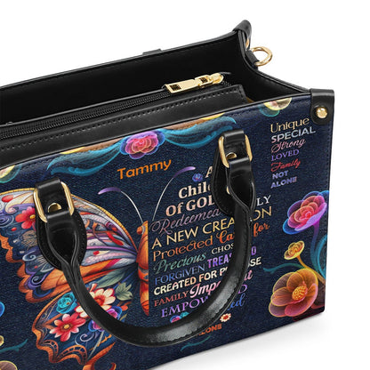 Personalized Christian Leather Bag, Child Of God Leather Handbag, Faith Handbag