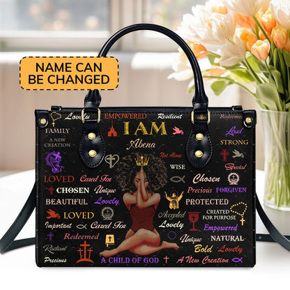 Personalized Christian Leather Bag, Child Of God Leather Handbags, Faith Handbag