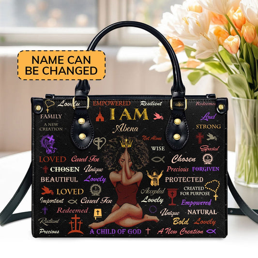 Personalized Christian Leather Bag, Child Of God Leather Handbags, Faith Handbag